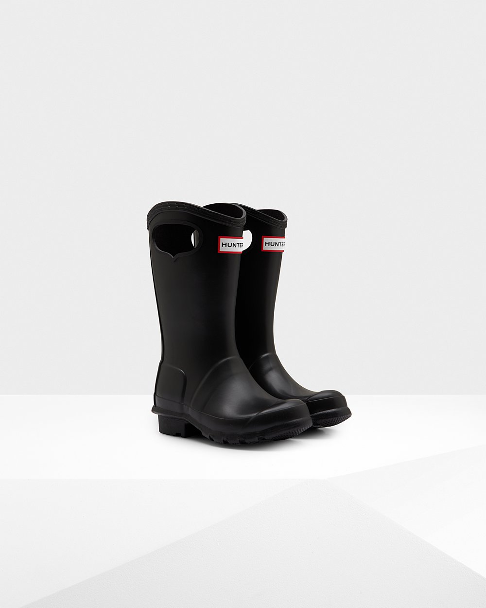 Kids Hunter Original Grab Handle | Rain Boots Black | NZ-13726-BDJV